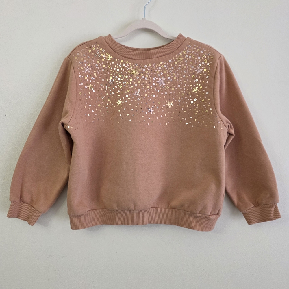 H&M Girls' Rose Gold Sequin Pullover Sweatshirt